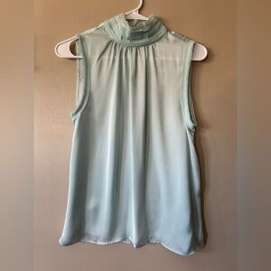 NWT Idem Ditto Seafoam Green Satin High Neck Tank/Blouse Sieze Small